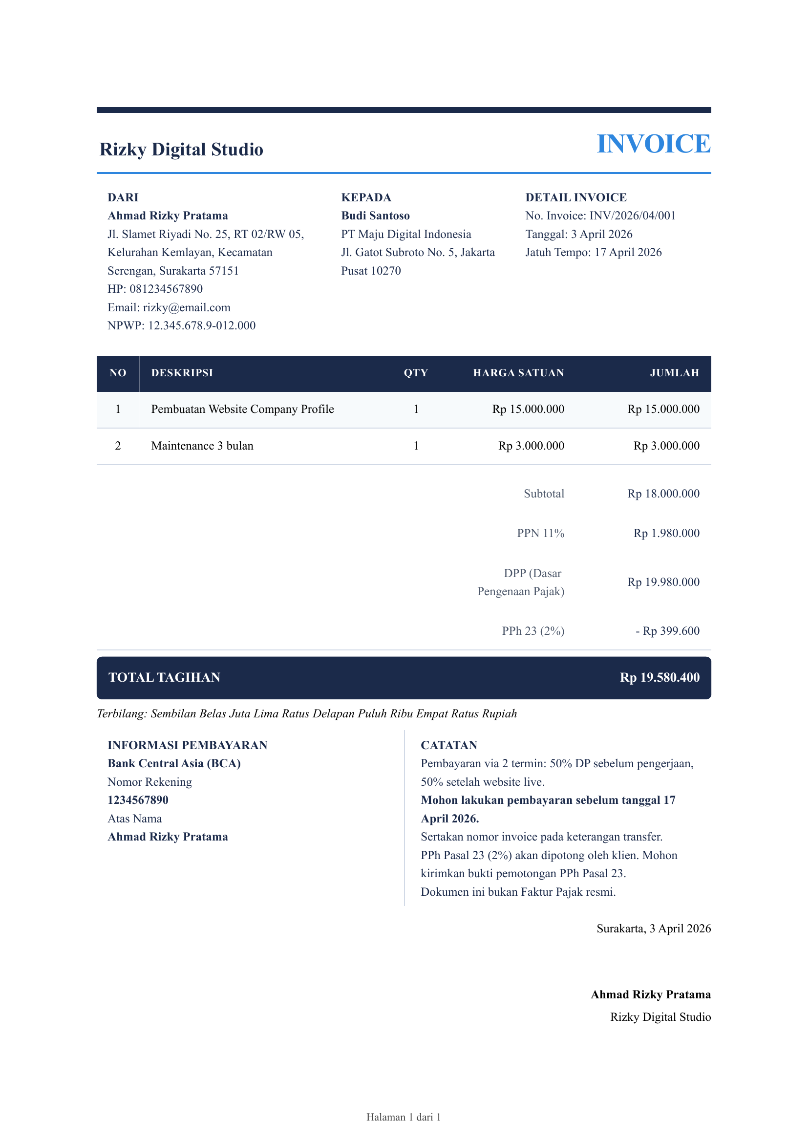 Contoh Invoice